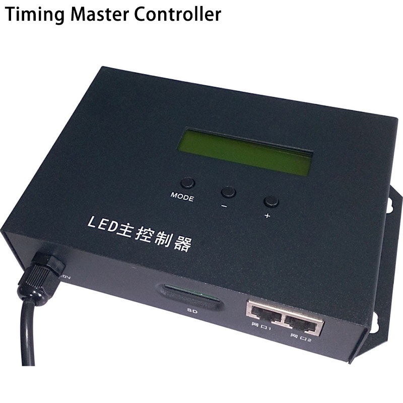 AC220V LED RGB Controler full color timing master controller play effects by schedule,support WS2811,UCS6909,etc.2 ports drive max 122880 pixels, For digital led pixel panel